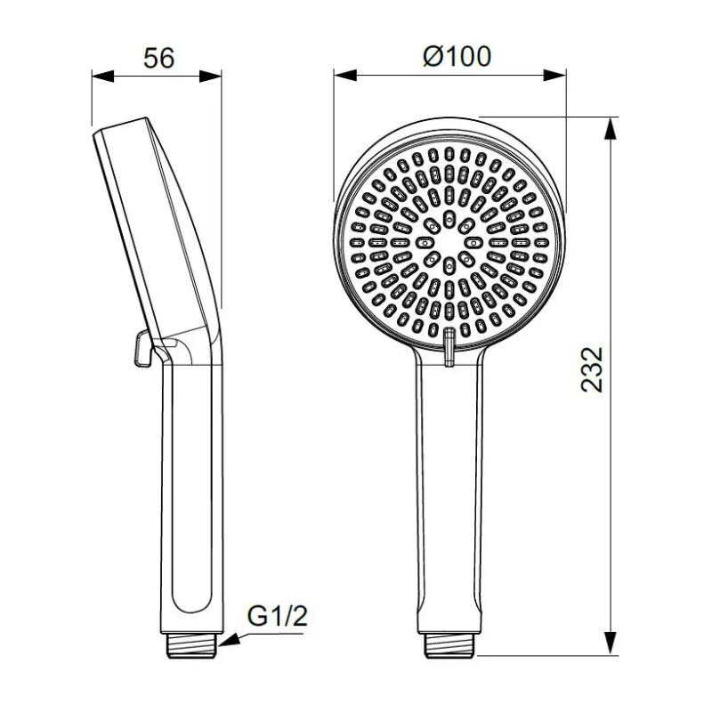 Pară de duș Ideal Standard, Idealrain Alu+, 2 jeturi, Φ10 cm, rose mat